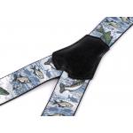 Šle rybářské šíře 4 cm Plující rybky - modré-bílé - Obrázek 3