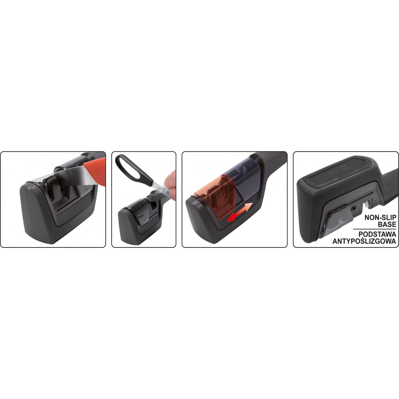 Brousek na nože Yate 4v1 na keramické a ocelové nože - černý - Obrázek 3