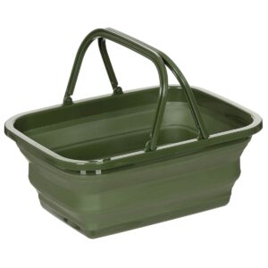 Košík skládací silikonový FoX Outdoor 9 litrů - olivový