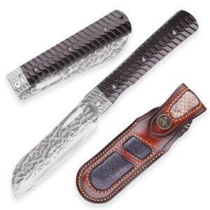 Zavírací nůž Dellinger Santoku 115 mm Karasu VG10 - hnědý-stříbrný