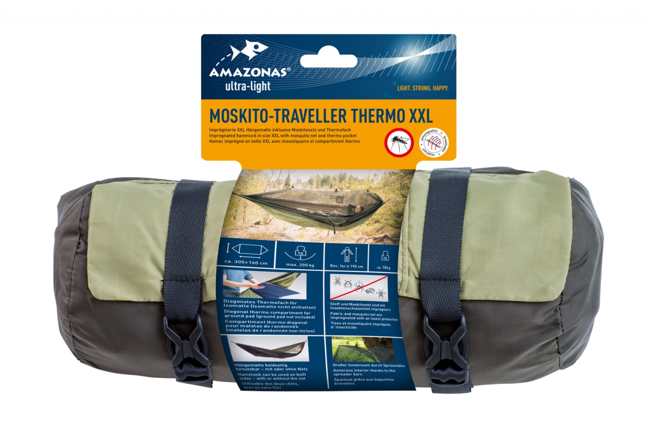 Houpací síť Amazonas Moskito-Traveller Thermo XXL - olivová - Obrázek 6