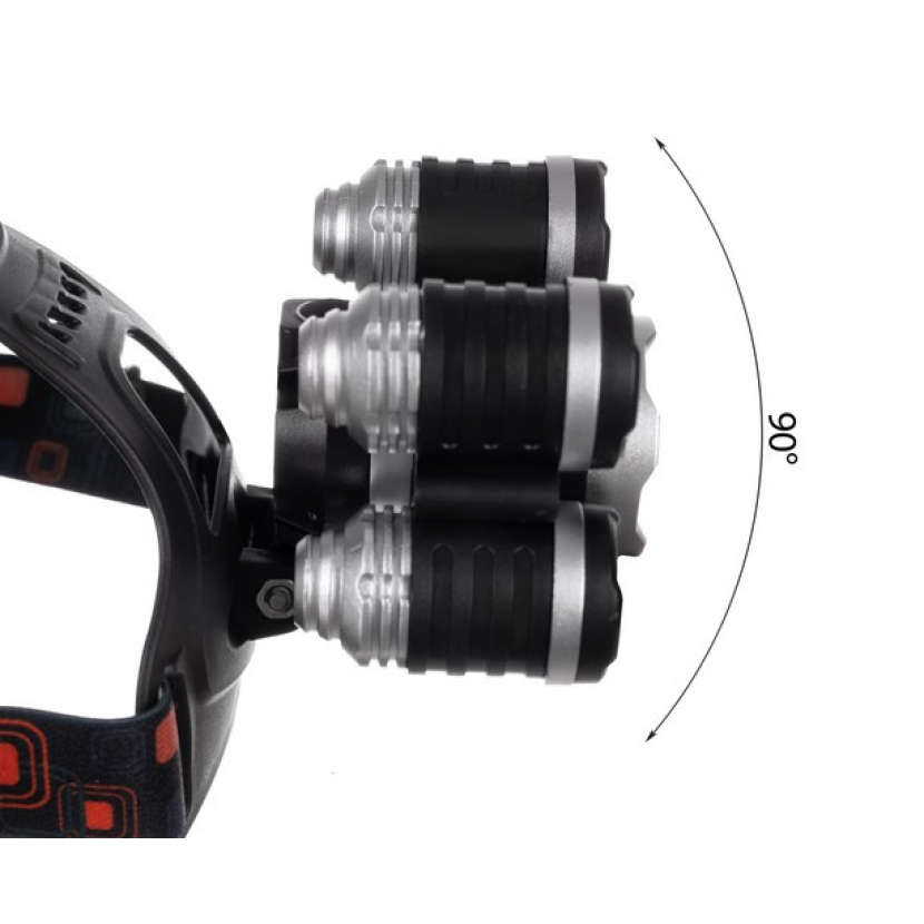 Dobíjecí čelovka 5X LED 9W se zoomem - černá - Obrázek 7