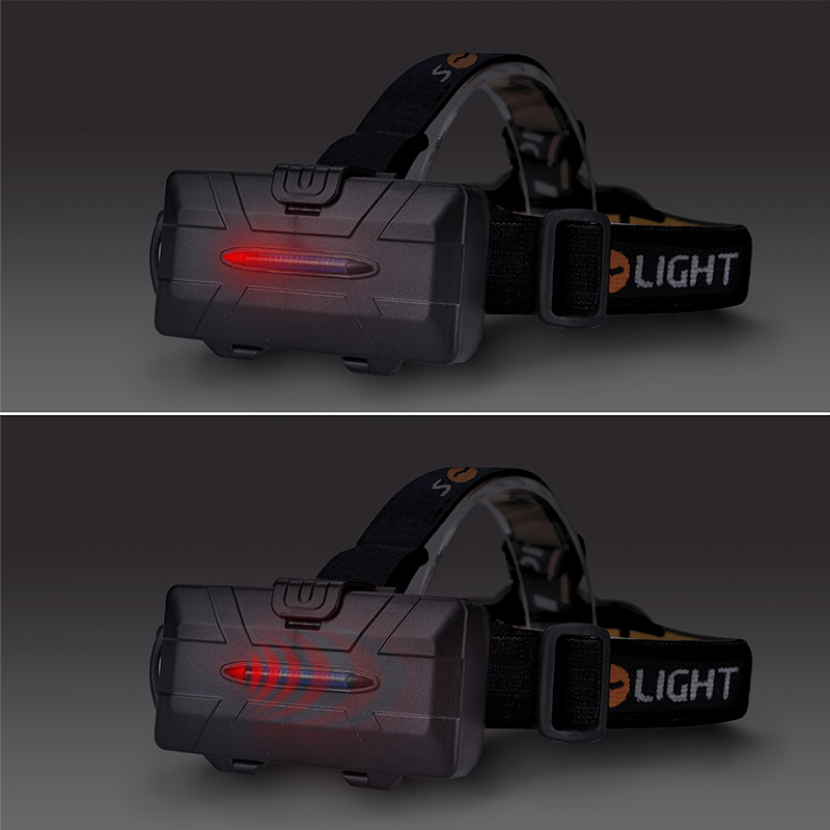 LED čelová nabíjecí svítilna Solight 550lm Li-Ion USB - černá-oranžová - Obrázek 6