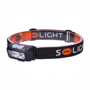 LED čelová svítilna Solight 150+100lm Li-ion USB - černá