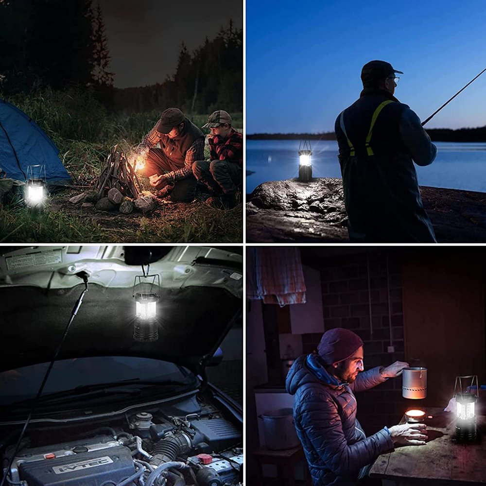 Přenosná kempingová solární lampa 8 LED - různé barvy - Obrázek 10