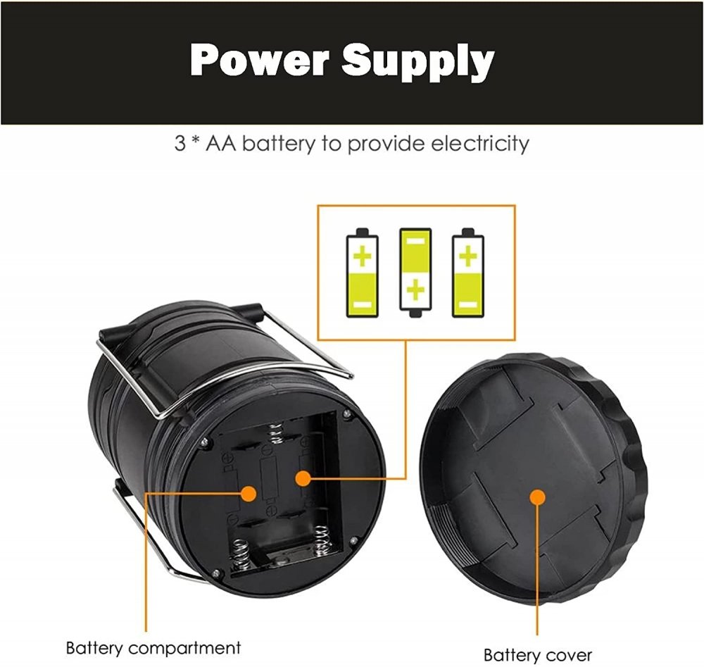 Přenosná kempingová solární lampa 8 LED - různé barvy - Obrázek 6