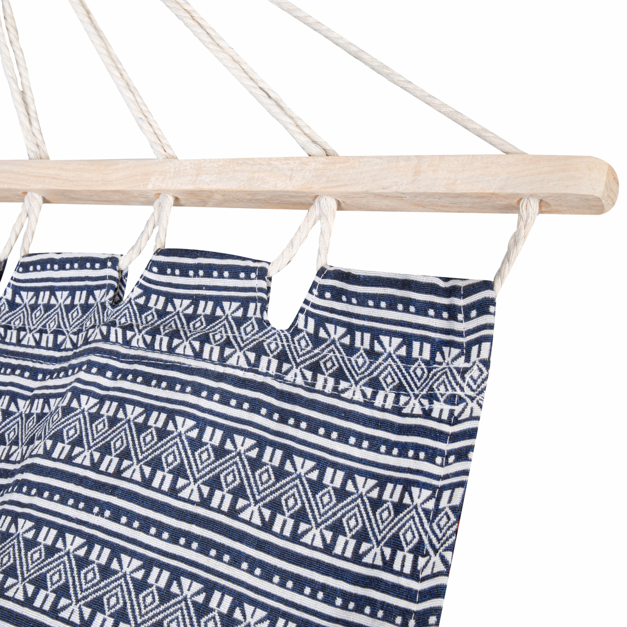 Bavlněná houpací síť s výztuhou Spokey Zuni - modrá-bílá - Obrázek 3