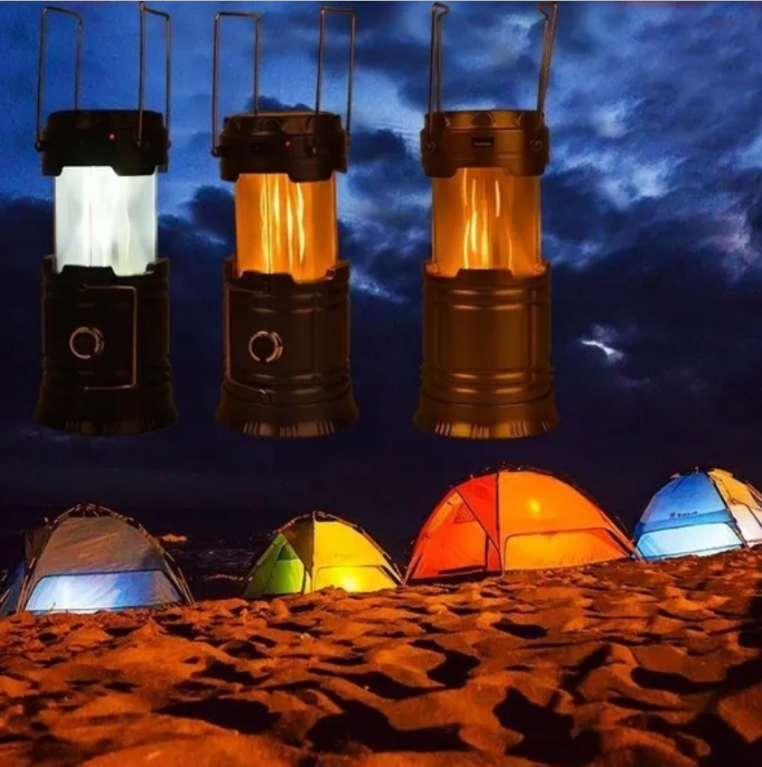 Kempingová svítilna s nabíječkou a efektem plamenu - různé barvy - Obrázek 11