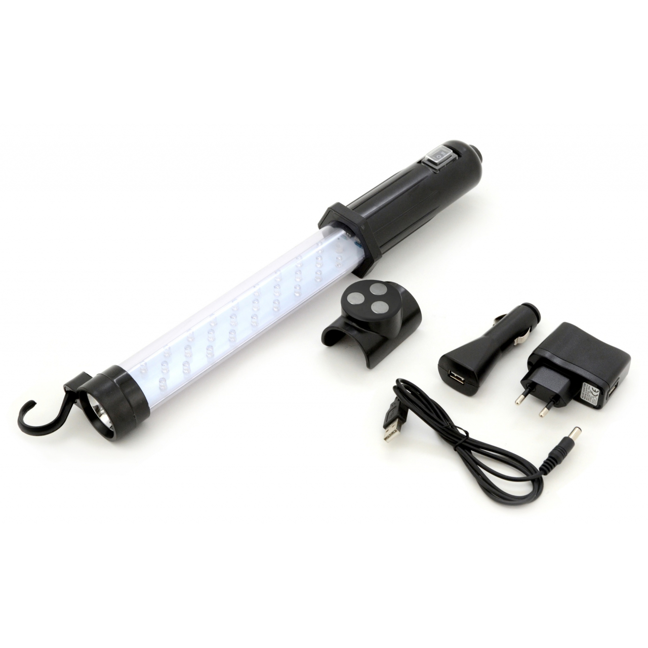 Svítilna montážní 27+7LED nabíjecí 12/230V Li-on 1200mAh - černá - Obrázek 5