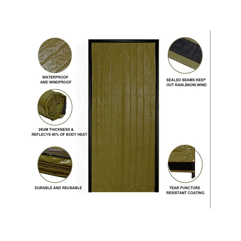 Nouzový termální spací pytel - olivový - Obrázek 3
