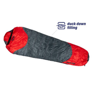 Spací pytel péřový (spacák) Acra Wyrm 800 - červený-šedý