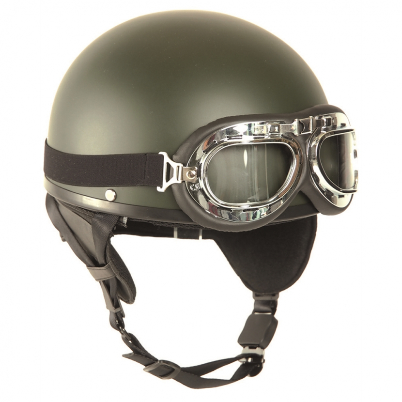 Helma Mil-Tec Moto Retro - olivová